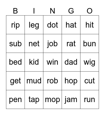 2nd grade  phonics Bingo Card