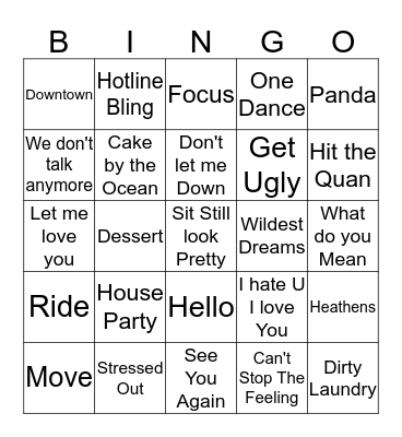 XX Bingo Card