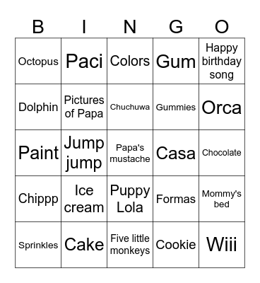 Two the Sea Bingo Card