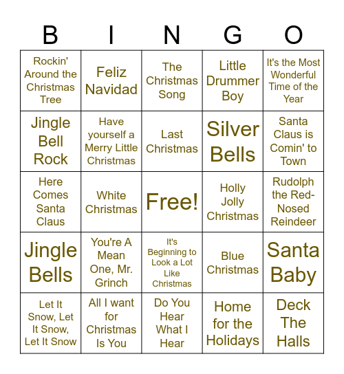 Christmas BINGO Card