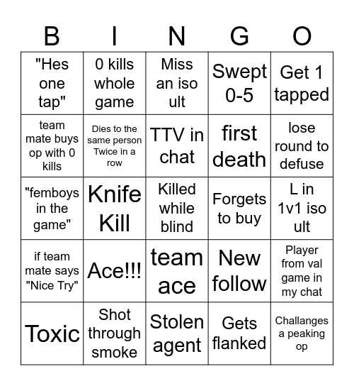 Drinking bingo Card