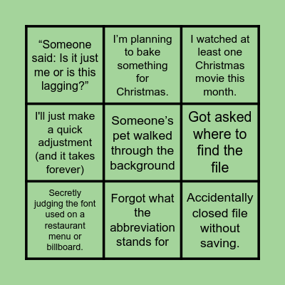 Creative Bingo Card