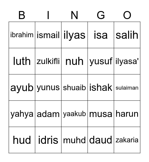 bingo rasul Bingo Card