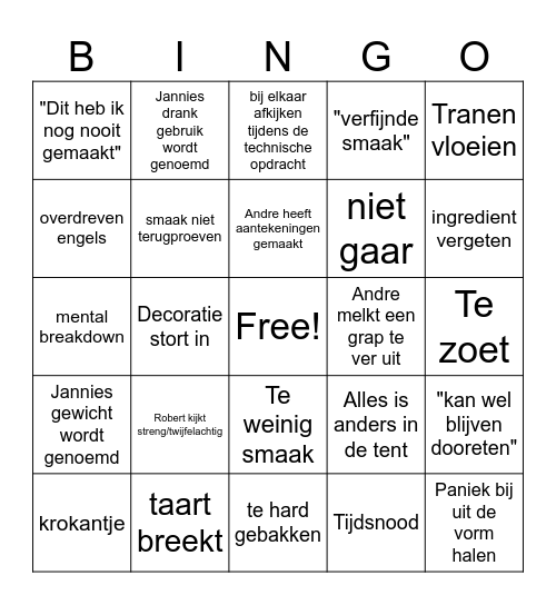 HHB Bingo Card