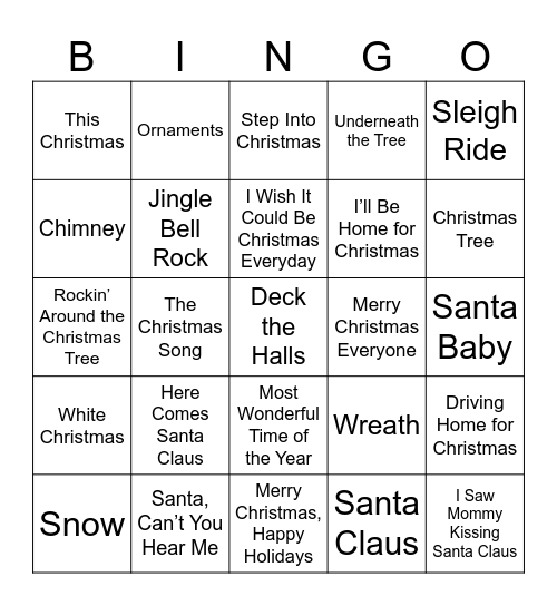 Christmas Bingo Card