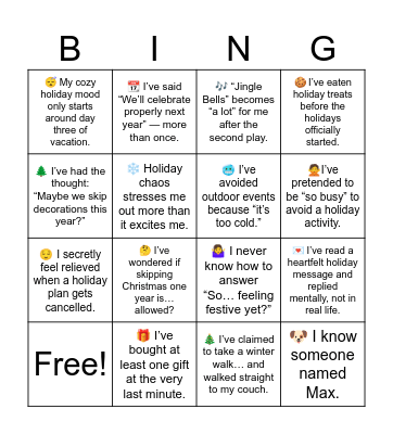 WHO IS THE GRINCHIEST Bingo Card