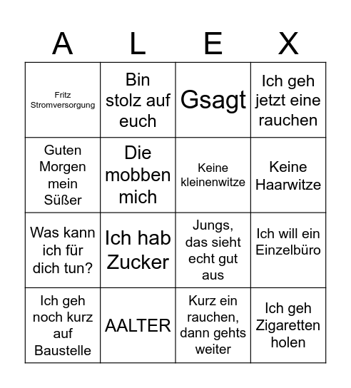 Alex-Bingo Card