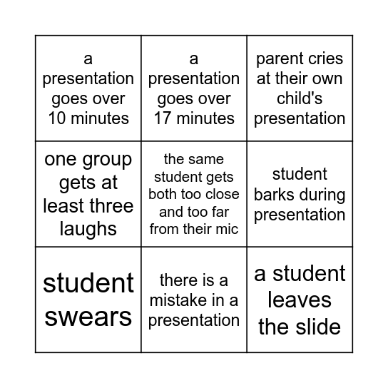 christmas lectures bingo Card