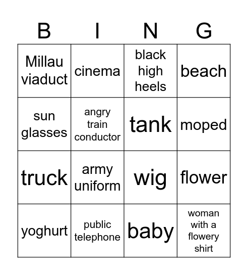 Mr. Bean's Holiday Bingo Card