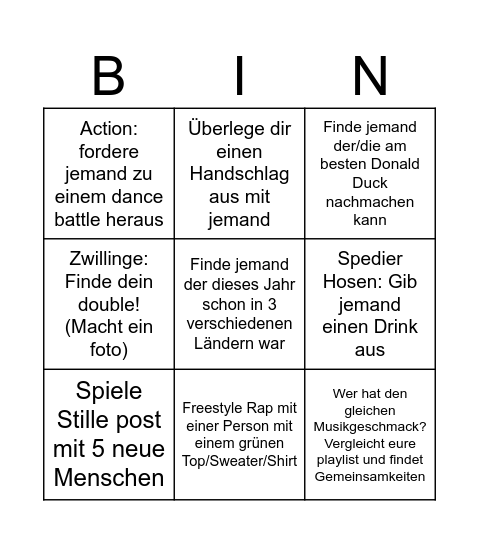ICE BREAKER (nur mit Konsens!) Bingo Card