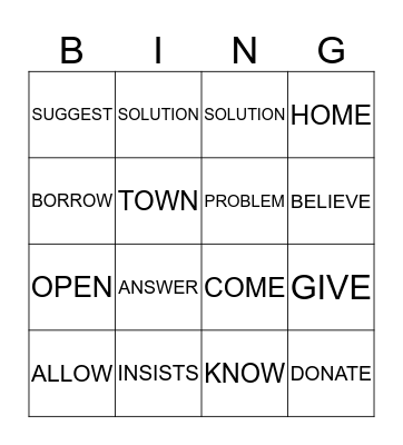 Helping Our Community Bingo Card