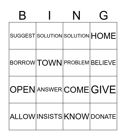 Helping Our Community Bingo Card