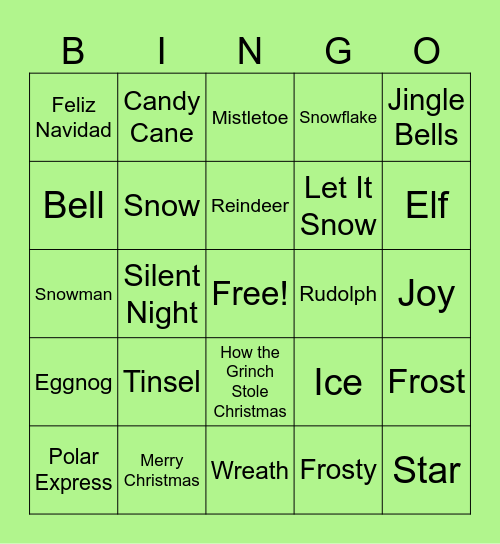 Merry Christmas!! Bingo Card