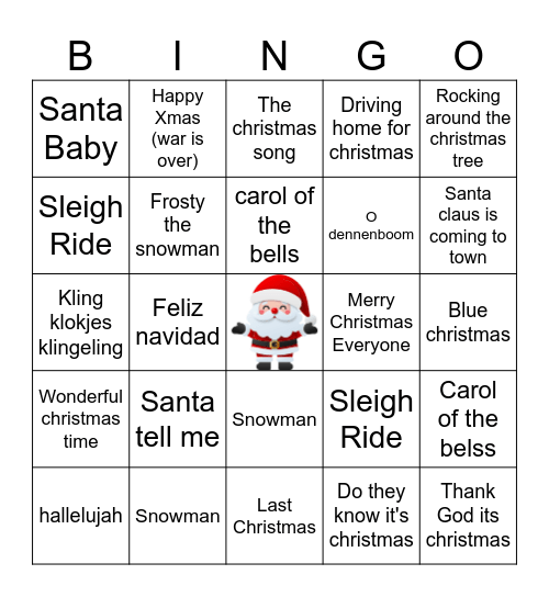 Christmas bingo Card
