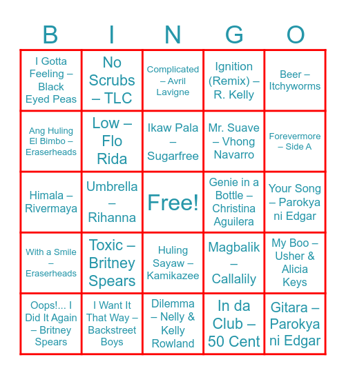 Bingo - ROUND 3! (2000s themed edition) Bingo Card