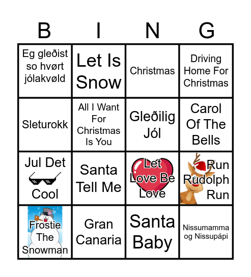 jólabingo Card
