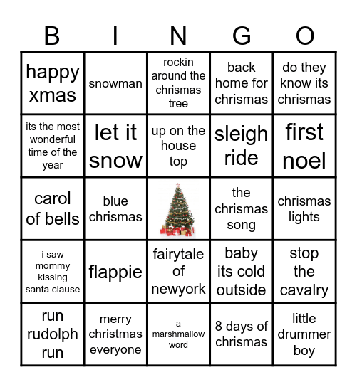 kerst bingo Card