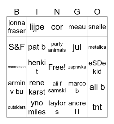 jwz Bingo Card