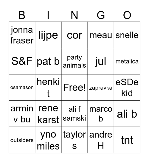 jwz Bingo Card