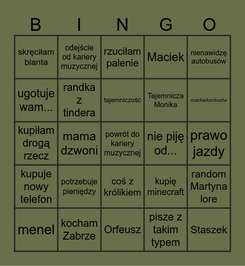Alicja Alora Aluzja Aloes Bingo Card