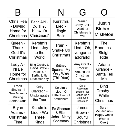 Christmas Bingo Card