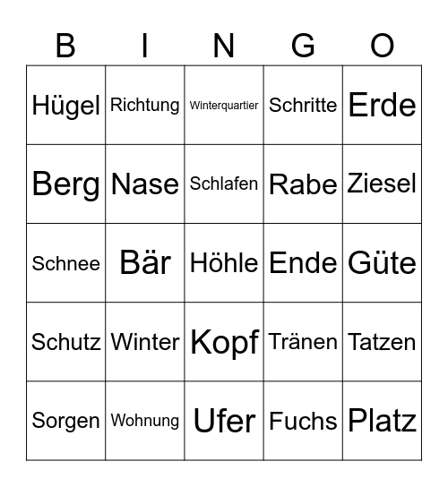 HI Winter Bingo 2 Bingo Card