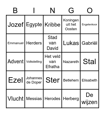 Kerst 2025 Bingo Card