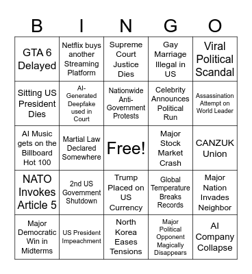 2026 Bingo Card