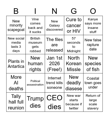 2026 bingo Card
