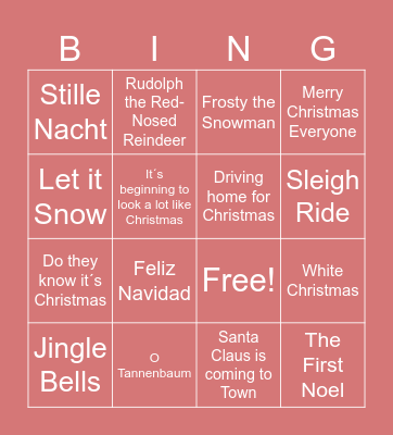 Weihnachtsmusik Bingo Card