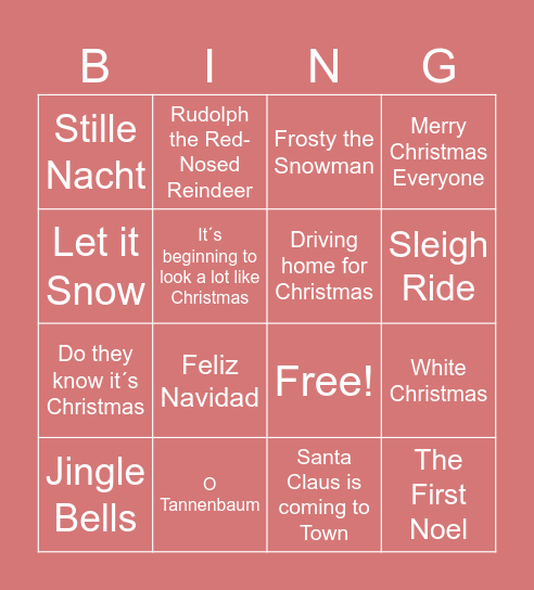 Weihnachtsmusik Bingo Card