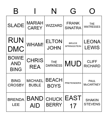 XMAS BINGO AT THE BANK Bingo Card