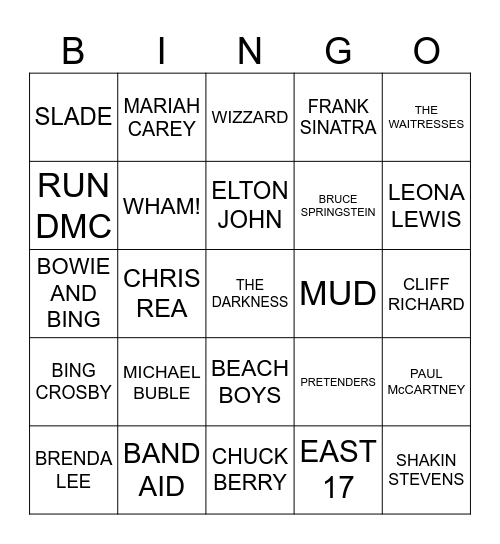 XMAS BINGO AT THE BANK Bingo Card
