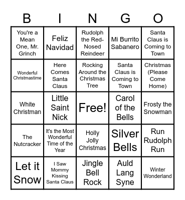 Holiday Bingo Card