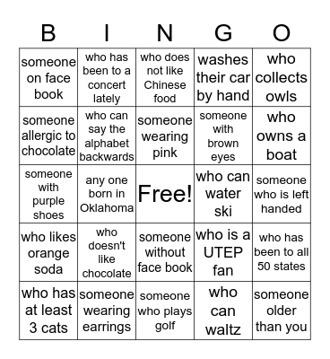 ingo Bingo Card