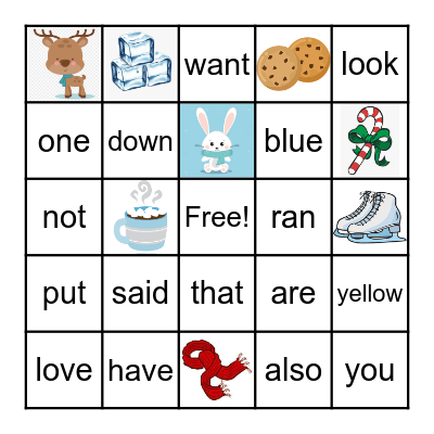 Winter Party Bingo Card