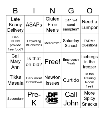 DFNS Bingo Card