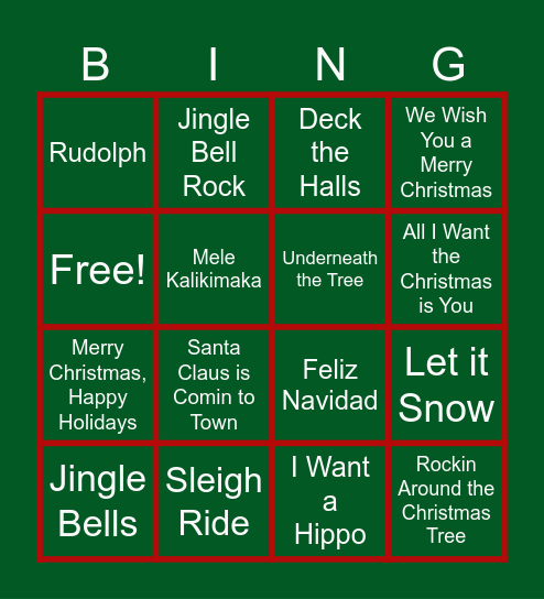Christmas BINGO Card