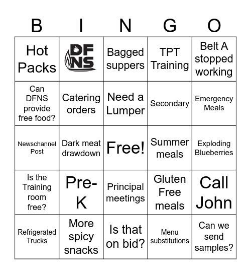 DFNS Bingo Card