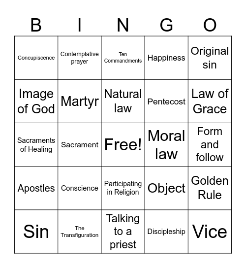 Gr 7 Midterm Review Bingo Card