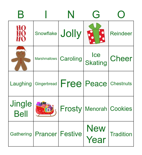 PnE Holiday Bingo Card
