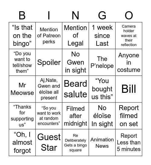 Report Bingo Card