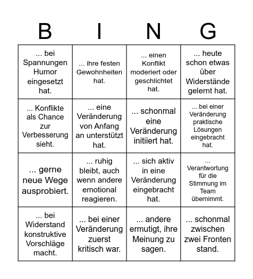 Finde eine Person, die... Bingo Card