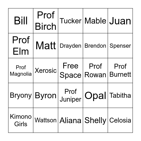 Character to make their Debut in 2026 Bingo Card