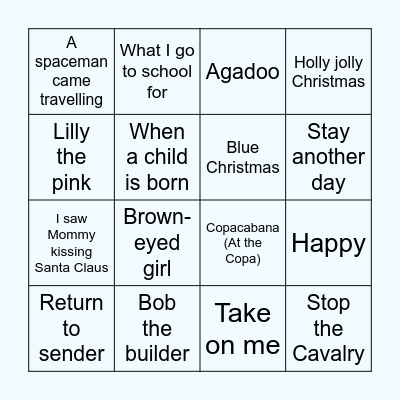 Musical Bingo - Round 2 Bingo Card