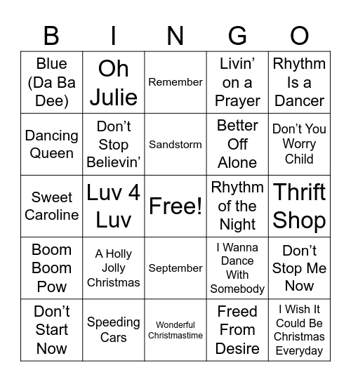 Christmas Bingo 2025 Bingo Card