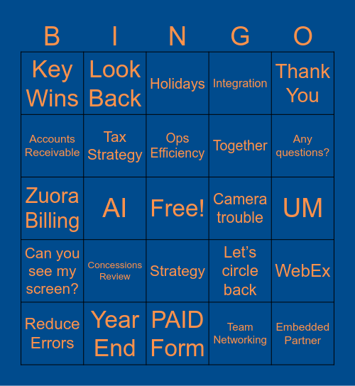 ALL HANDS Bingo Card