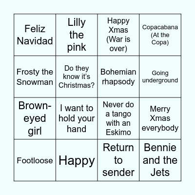 Musical Bingo - Round 2 Bingo Card