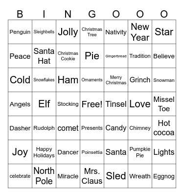 Christmas Bingo 2025 Bingo Card