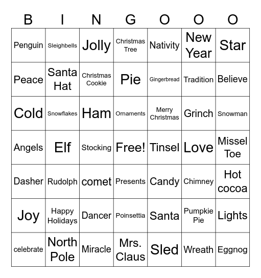 Christmas Bingo 2025 Bingo Card